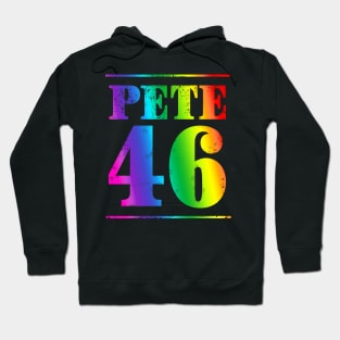 Mayor Pete Buttigieg could just become the 46th President in 2020. Rainbow distressed text version. Hoodie